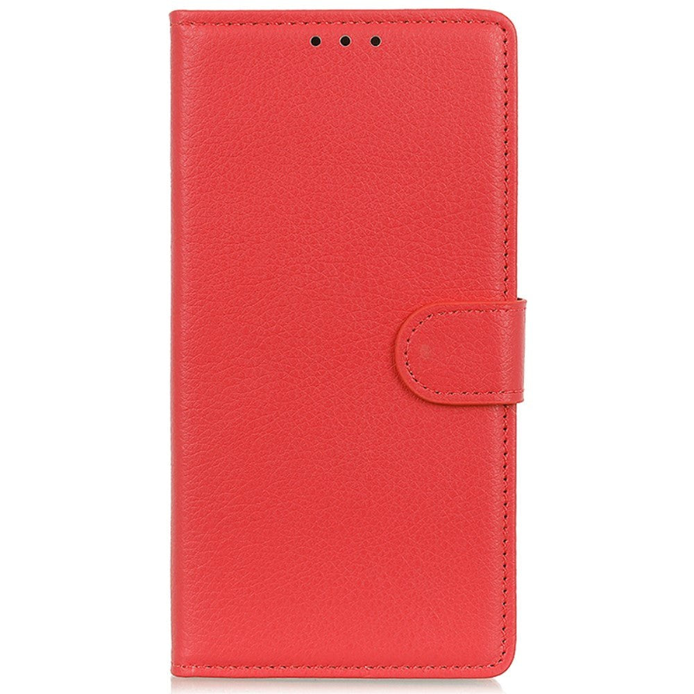 Xiaomi 14 Pro Litchi Leather Flip Cover m. Lommebok - Rød
