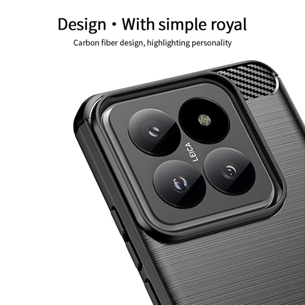 Xiaomi 14 Mofi børstet karbonfiber fleksibelt plastbakdeksel - rød
