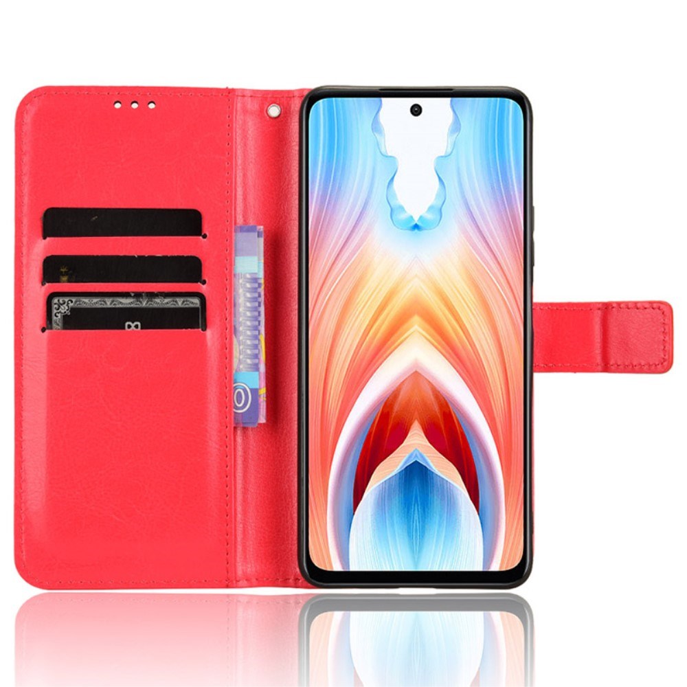 EIDERWOOD OnePlus Nord N30 SE (5G) / Oppo A79 (5G) Leather Flip Cover m. Lommebok- og stativfunksjon - rød