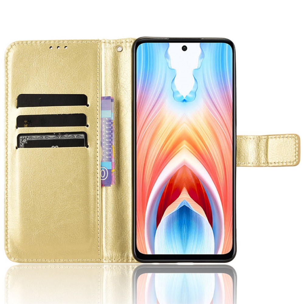 EIDERWOOD OnePlus Nord N30 SE (5G) / Oppo A79 (5G) Leather Flip Cover m. Lommebok- og stativfunksjon - Gull