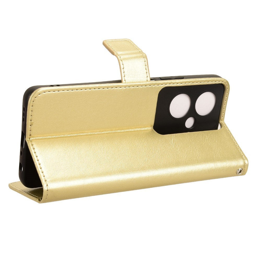 EIDERWOOD OnePlus Nord N30 SE (5G) / Oppo A79 (5G) Leather Flip Cover m. Lommebok- og stativfunksjon - Gull