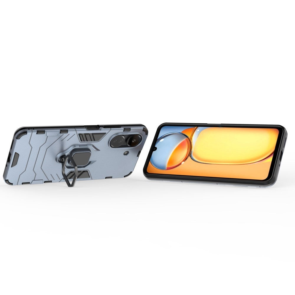 EIDERWOOD Xiaomi Poco C65 / Redmi 13C Hybrid Craftsman Bakdeksel m. Magnetisk stativ - blå