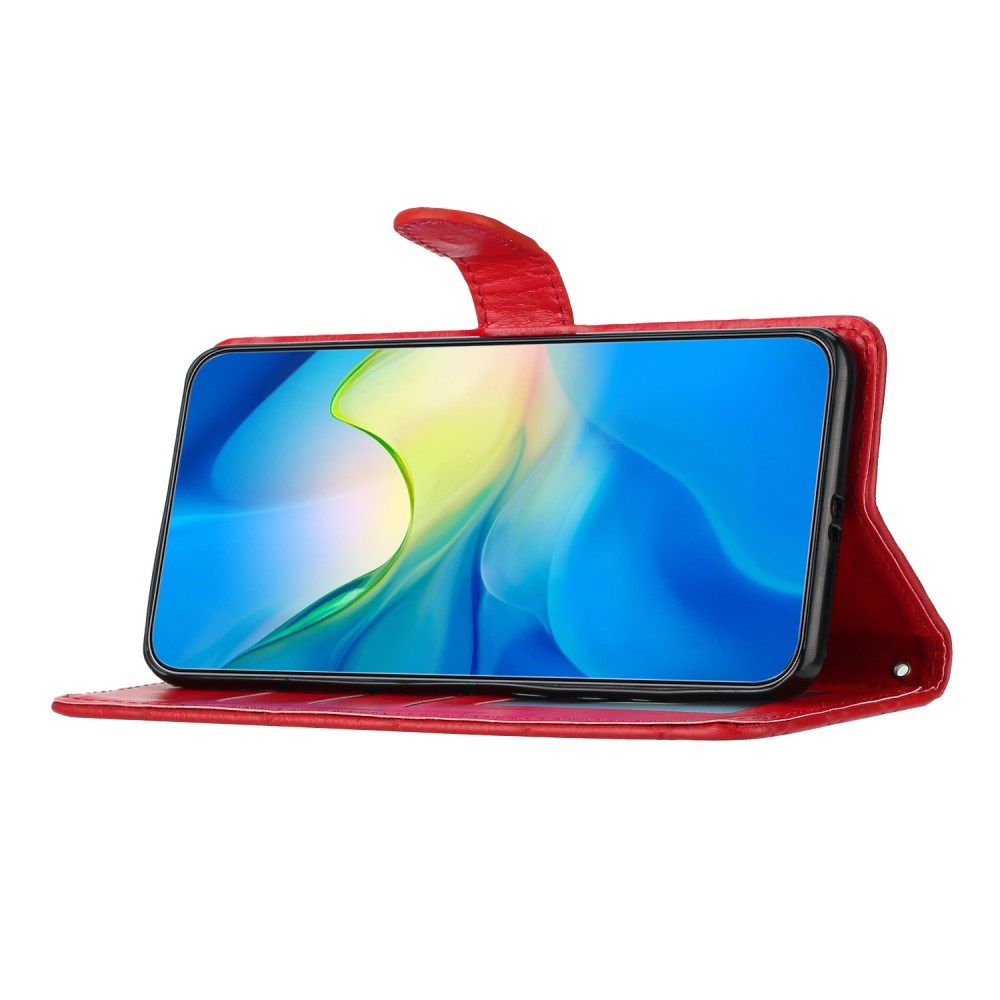 EIDERWOOD Motorola Moto G84 Læder Flip Cover m. Pung & Strop - Rhombus - Rød