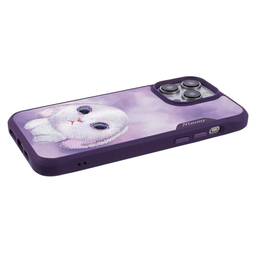 iPhone 15 Pro Hybrid Bakdeksel m. Dyremotiv og broderi - Kanin