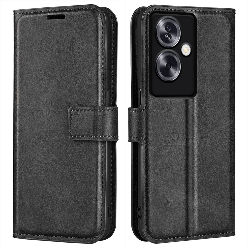 EIDERWOOD Oppo A79 (5G) / A2 (5G) Leather Flip Cover m. Kortholder og stativfunksjon - svart