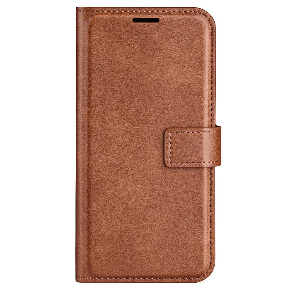 EIDERWOOD Oppo A79 (5G) / A2 (5G) Leather Flip Cover m. Kortholder og stativfunksjon - lysebrun