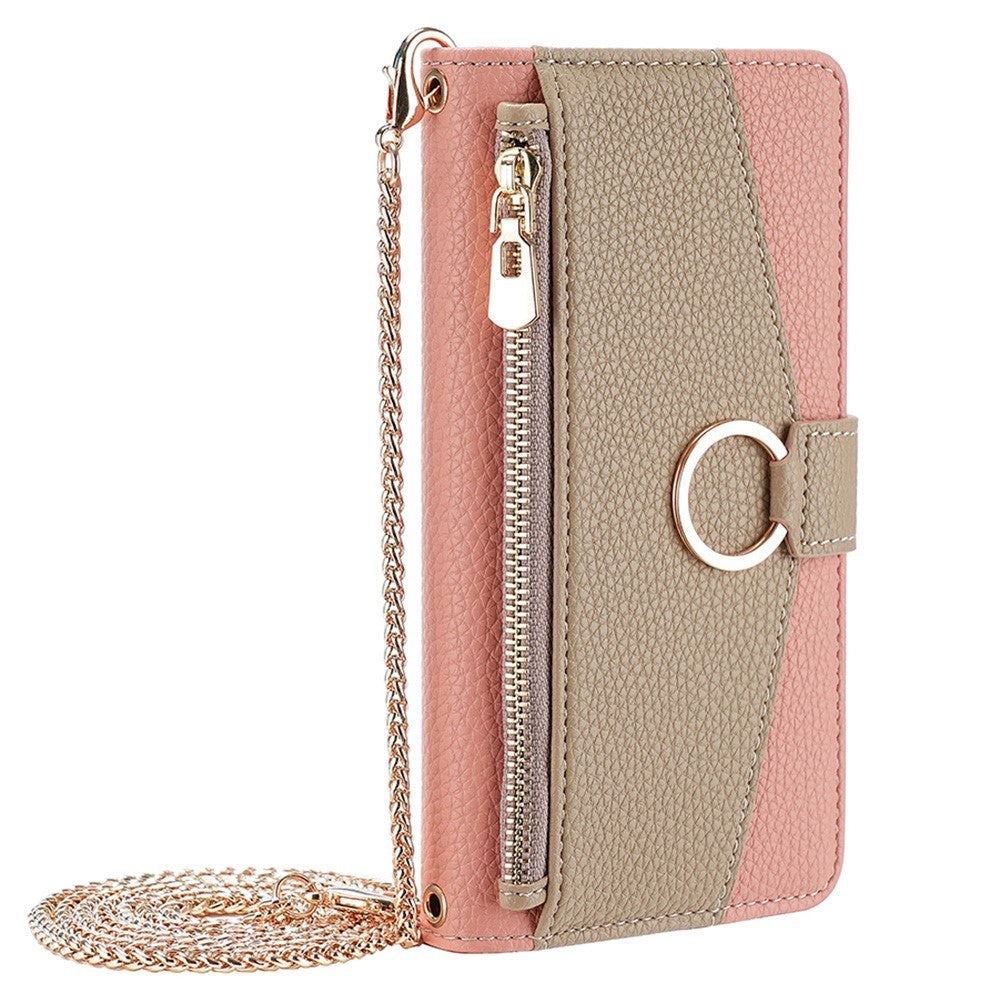 iPhone SE (2022/2020) / 8/7 lær 2-i-1 flipdeksel m. Lommebok & Crossbody Bag-funksjon - Rosa