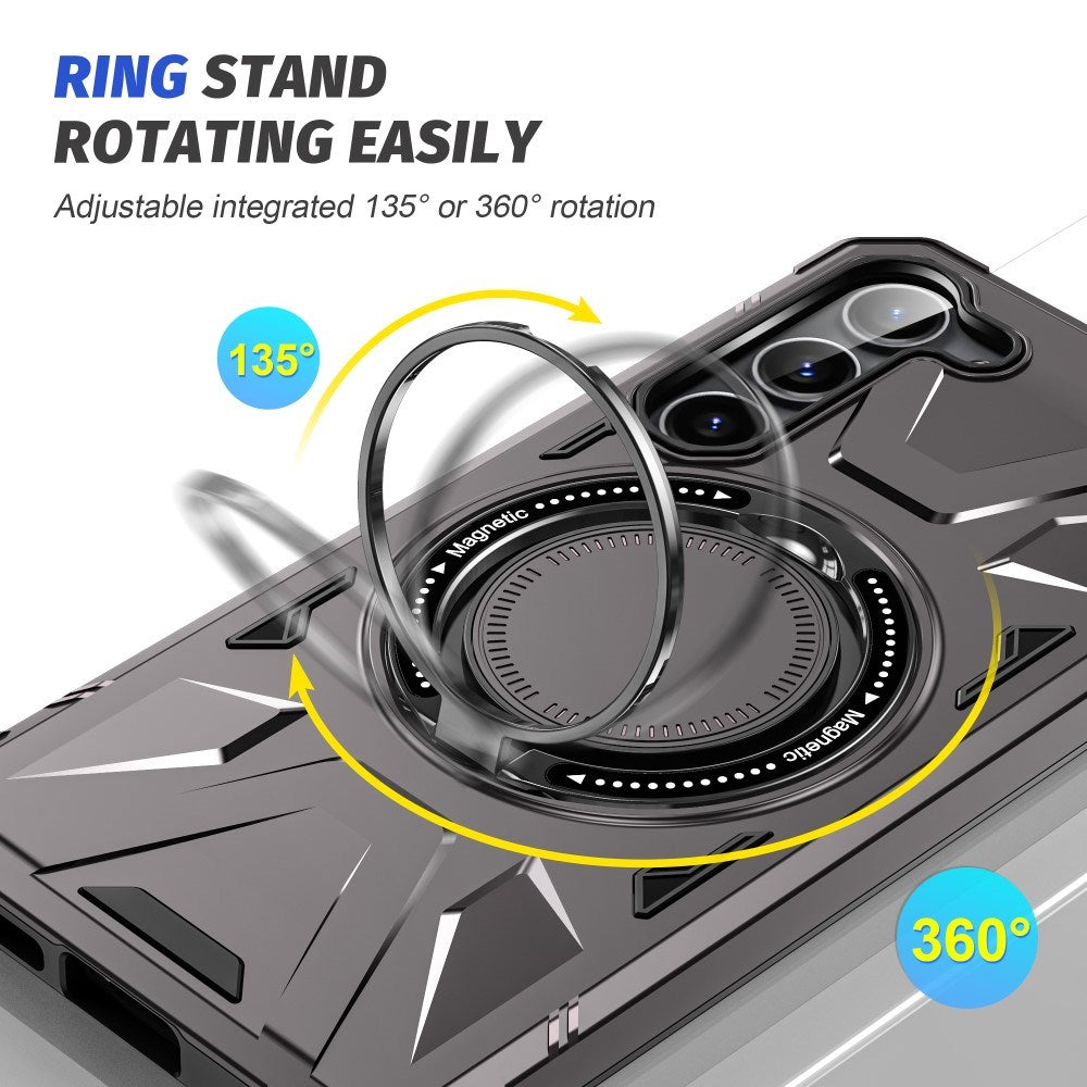 EIDERWOOD Samsung Galaxy S25+/S24+ Craftsman-deksel med stativ og Magsafe-støtte - grå