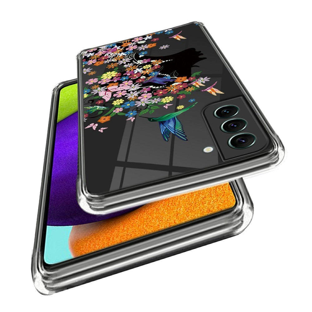 Samsung Galaxy S24, gjennomsiktig plastdeksel m. Motiv - Blomster Kvinne