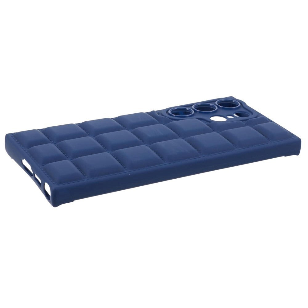 Samsung Galaxy S24 Ultra fleksibelt plastdeksel m. Jakketekstur - Blå