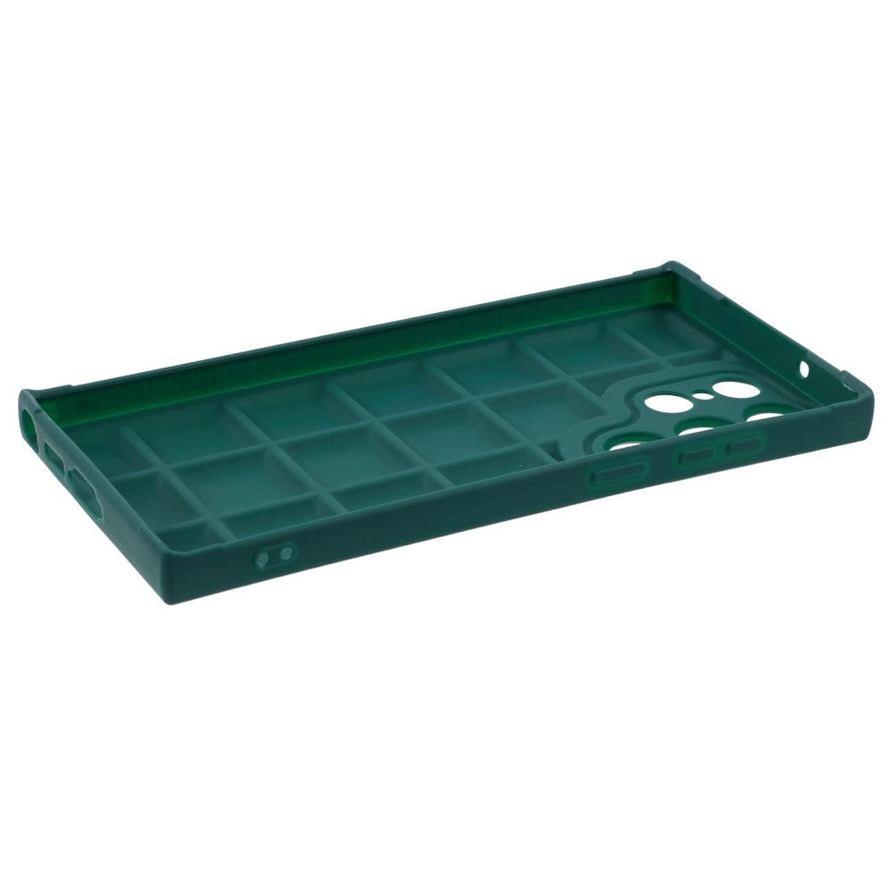 Samsung Galaxy S24 Ultra fleksibelt plastdeksel m. Jakketekstur - Grønn