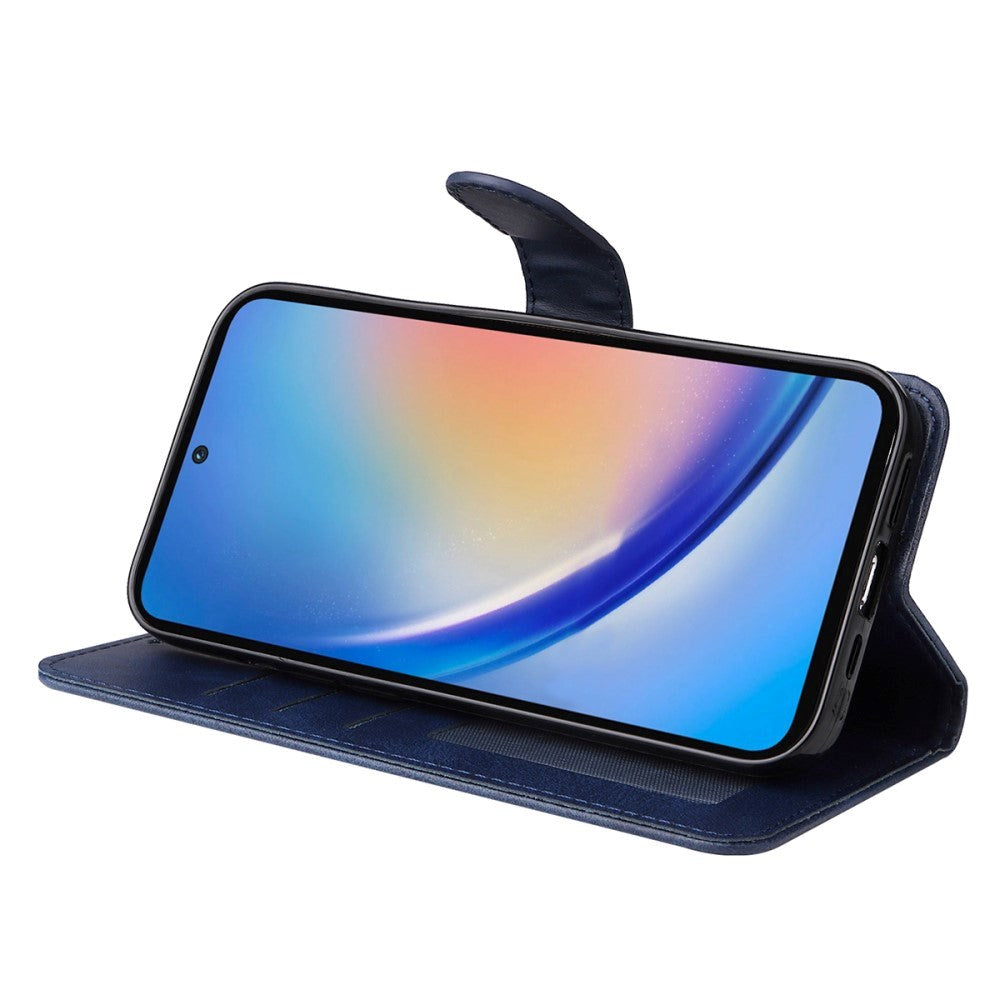 Samsung Galaxy A35 (5G) flip-deksel i kunstskinn m. Lommebok og stropp - Svart