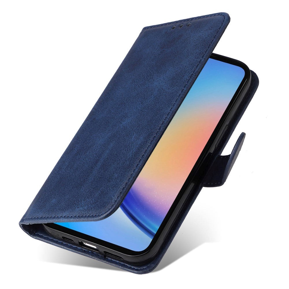 Samsung Galaxy A35 (5G) flip-deksel i kunstskinn m. Lommebok og stropp - blå