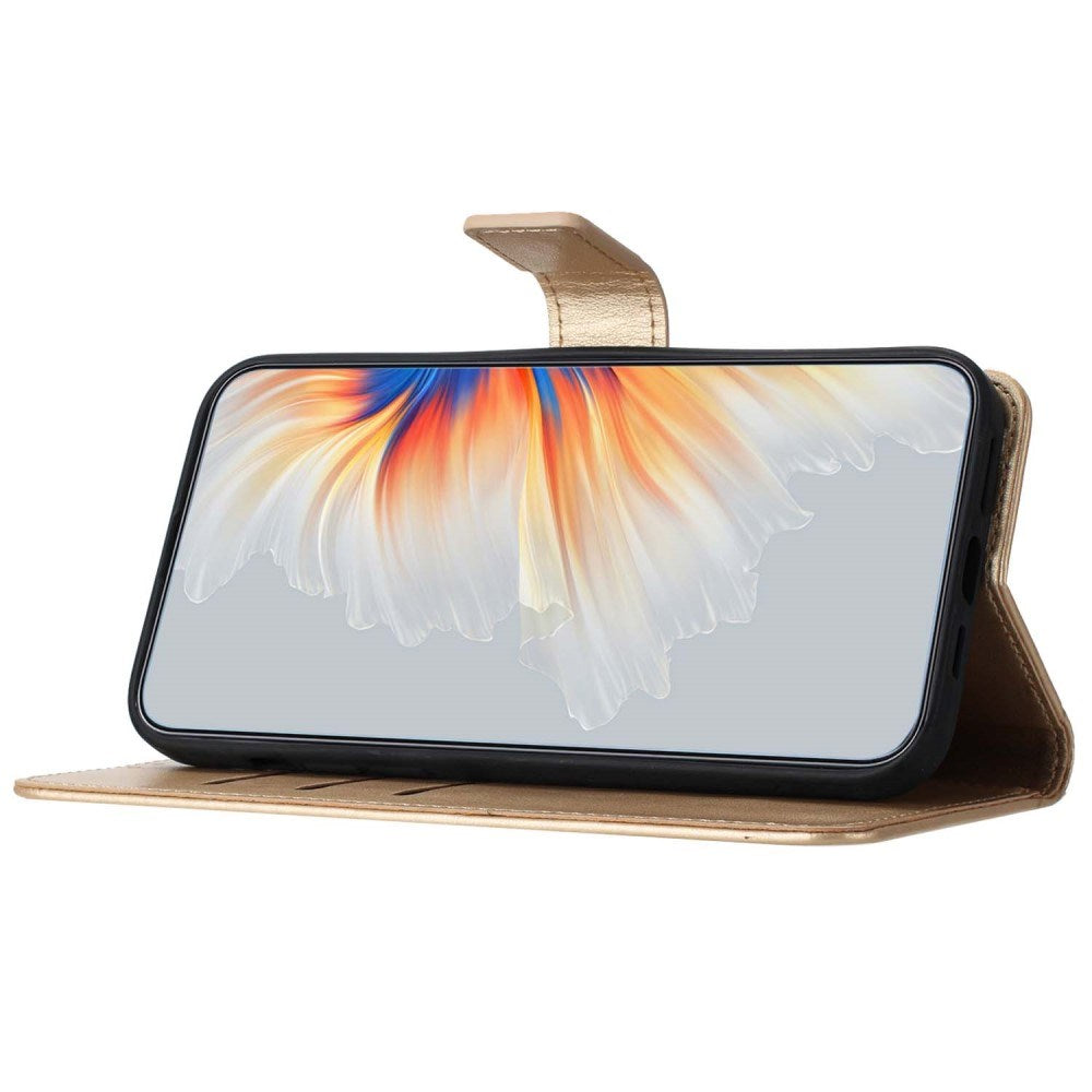 EIDERWOOD Motorola Moto G84 Læder Flip Cover m. Pung & Strop - Glimmer - Guld