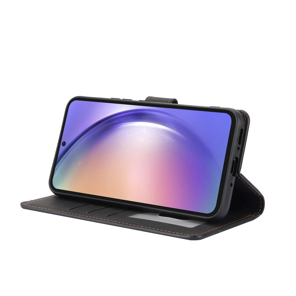 Samsung Galaxy A55 (5G) Flip-deksel i lær m. Lommebok og stropp - Svart