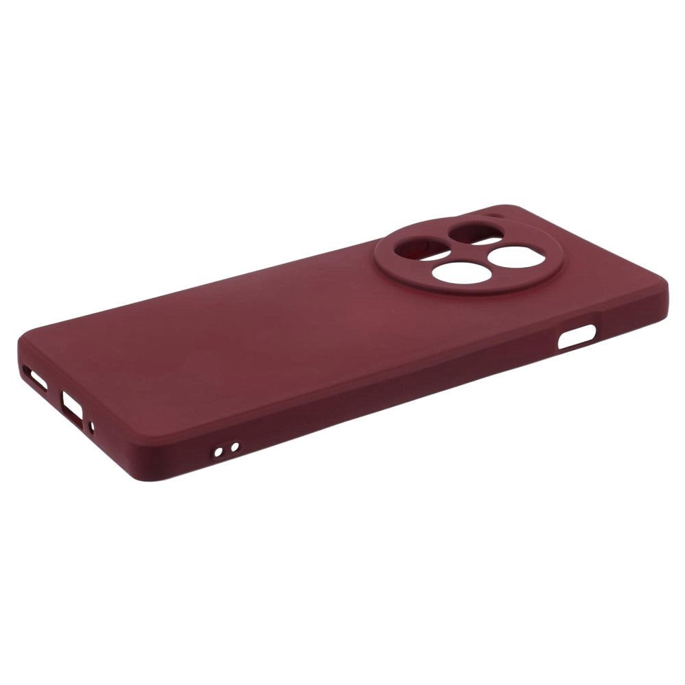 OnePlus 12 Fleksibelt Plastik Bagside Cover - Vinrød