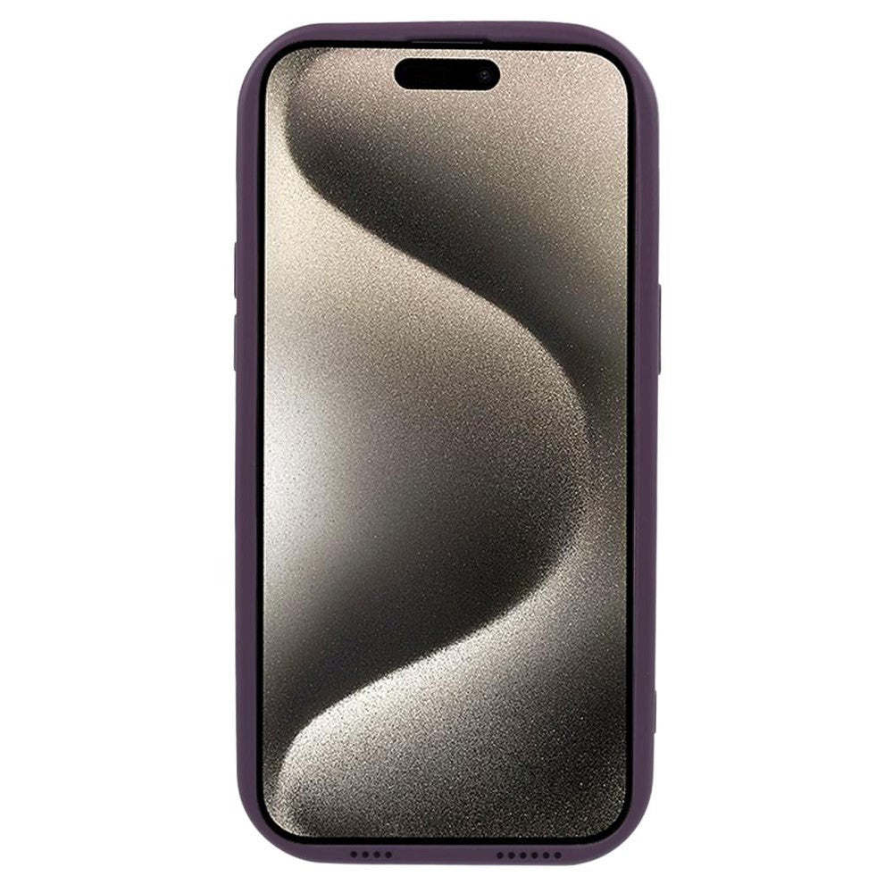 iPhone 15 Pro fleksibelt plastdeksel m. Wavy Look - Matt lilla