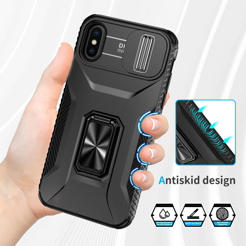 EIDERWOOD iPhone X / XS Håndværker Bagside Cover m. Magnetisk Kickstand & Cam Slider - Sort