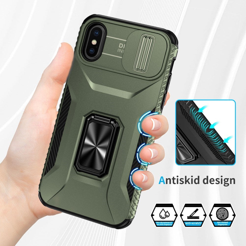 EIDERWOOD iPhone XS Max Craftsman Bakdeksel m. Magnetisk Kickstand & Cam Slider - Grønn