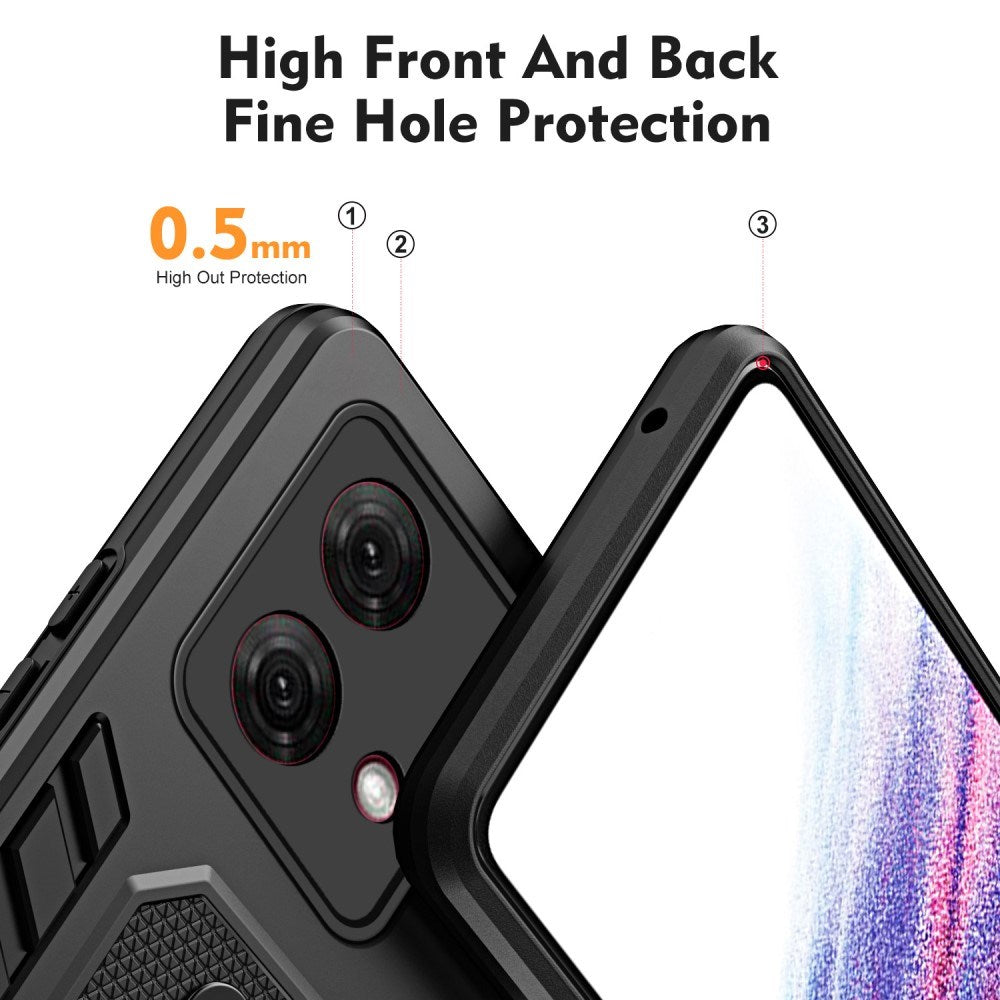 EIDERWOOD Motorola Moto G84 Craftsman Bakdeksel m. Fingerring & Stativ - Svart