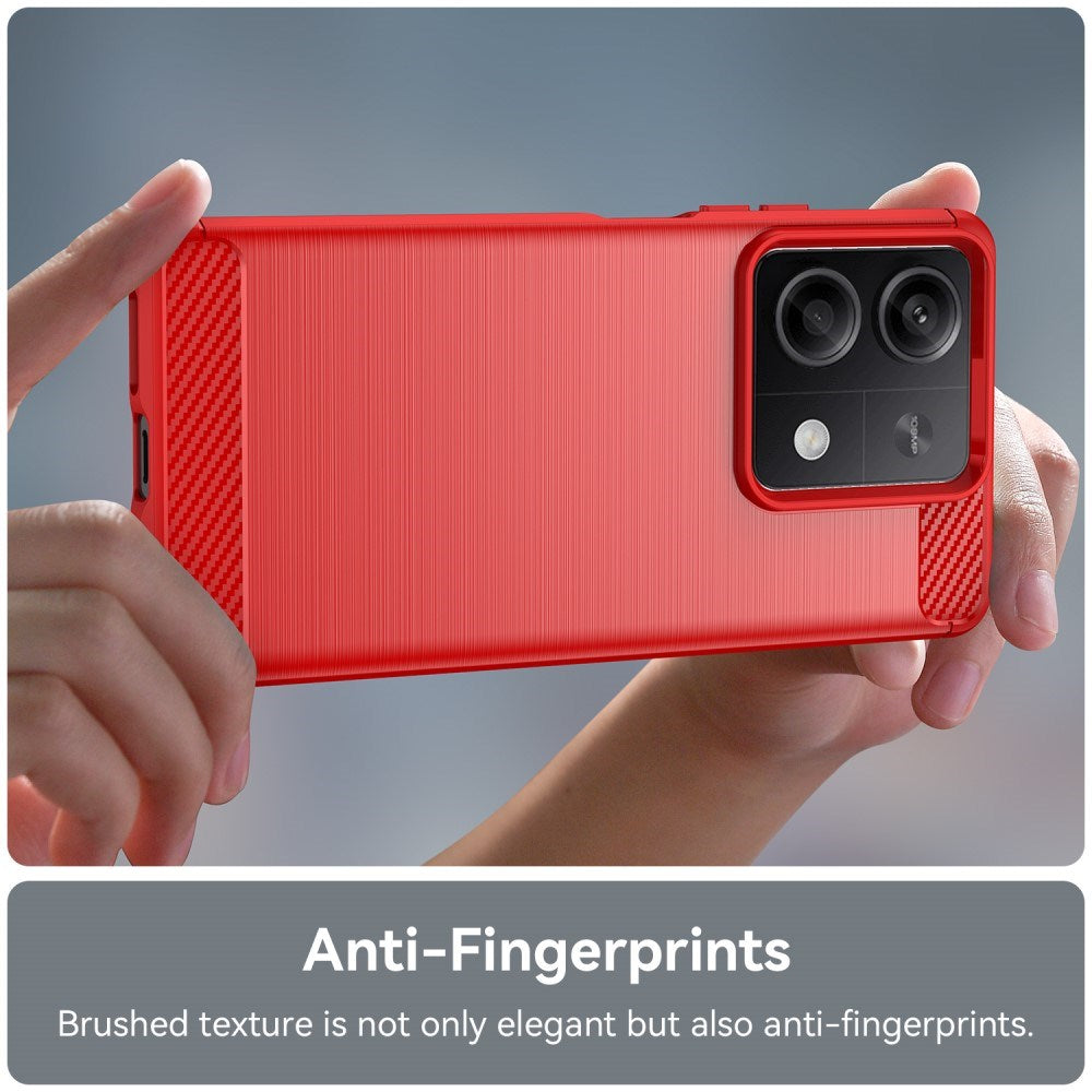 Xiaomi Redmi Note 13 (5G) Bakdeksel i børstet karbon - rød