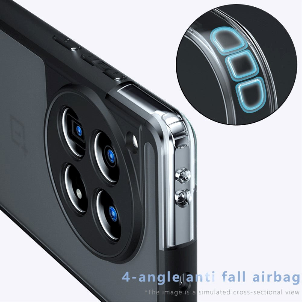 OnePlus 12 Hybrid Plastic Bakdeksel - Gjennomsiktig / Svart