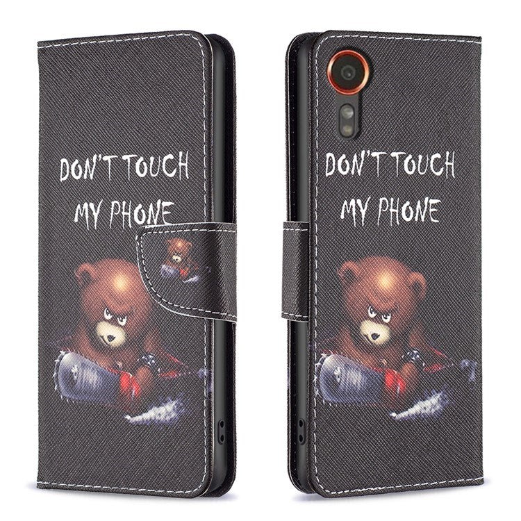 EIDERWOOD Samsung Galaxy Xcover 7 Flip Cover - 2 x Kortholder & Standerfunktion - "Don't Touch My Phone" Bjørn