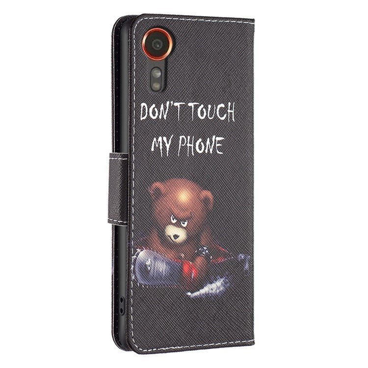 EIDERWOOD Samsung Galaxy Xcover 7 Flip Cover - 2 x Kortholder & Standerfunktion - "Don't Touch My Phone" Bjørn