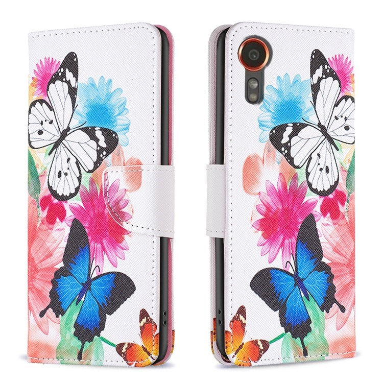 EIDERWOOD Samsung Galaxy Xcover 7 Flip Cover - 2 x Kortholder & Standerfunktion - Sommerfugle & Blomster