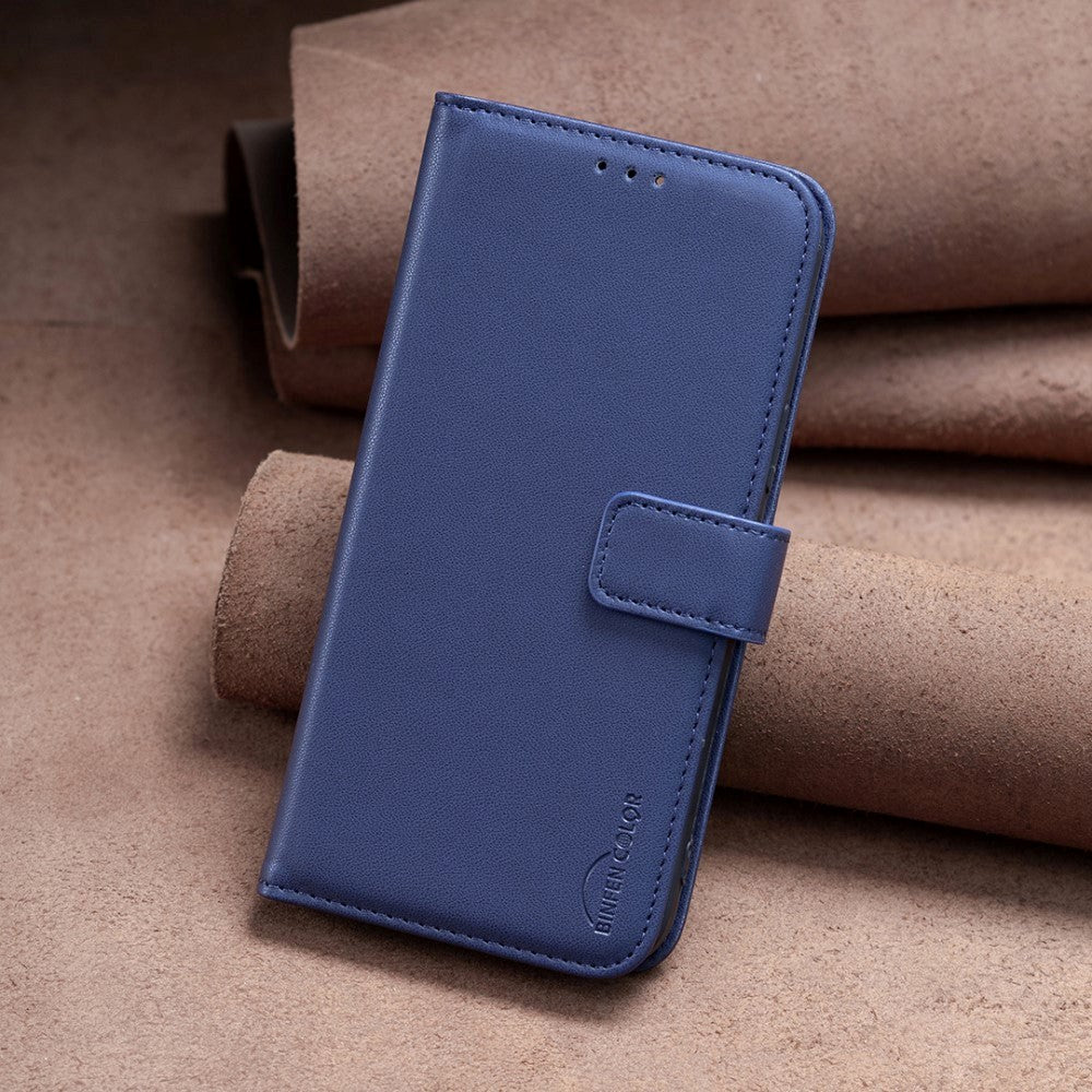 Motorola Moto G24 flip-deksel i kunstskinn m. Stativ og kortholder - blå