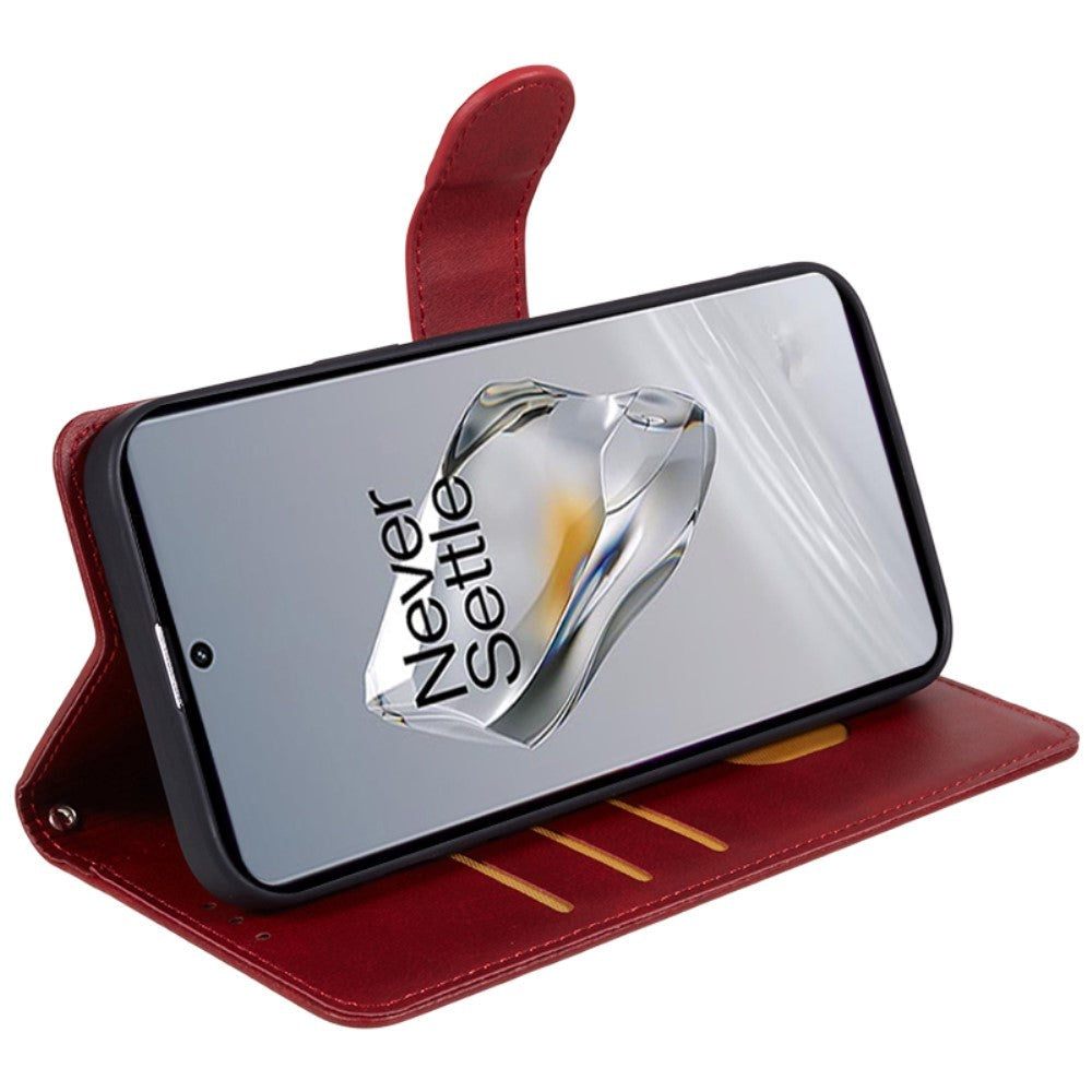 OnePlus 12R Leather Flip Cover m. Lommebok - Rød