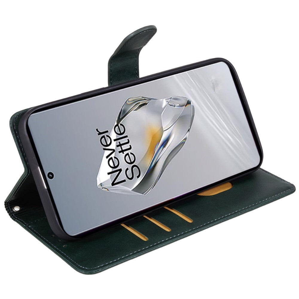 OnePlus 12R Leather Flip Cover m. Lommebok - Grønn