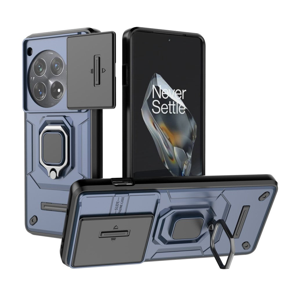 OnePlus 12 Craftsman Bakdeksel m. Magnetisk Kickstand & Cam Slider - Blå