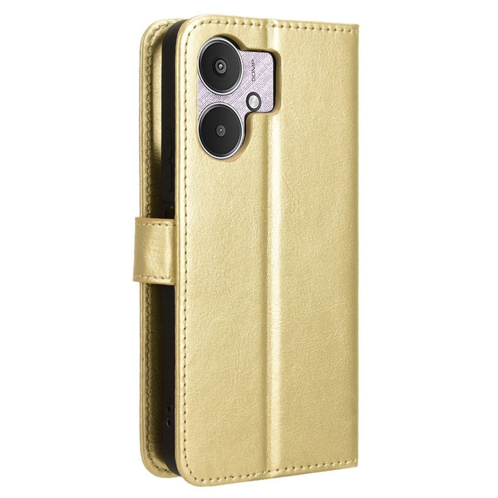 Xiaomi Redmi 13C (5G) - EIDERWOOD Kunstlæder Flip Cover m. Strop - Guld