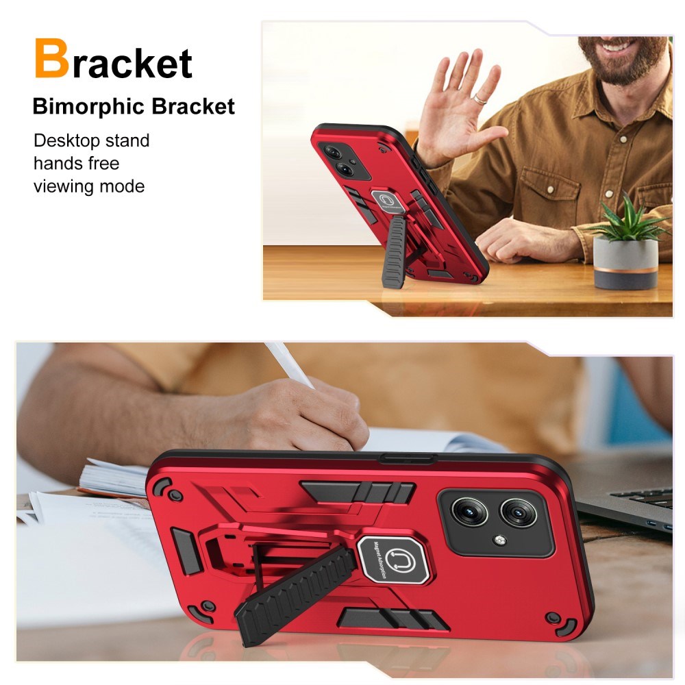 EIDERWOOD Motorola Moto G54 Craftsman Bakdeksel m. Stativ - Rød