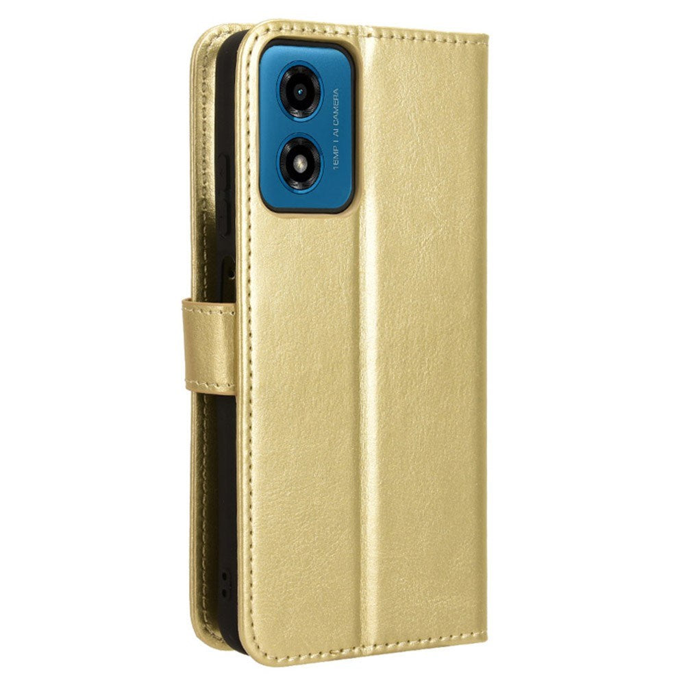 EIDERWOOD Motorola Moto G04 / G24 / G24 Power Glanset Leather Flip Cover m. Lommebok og stropp - gull