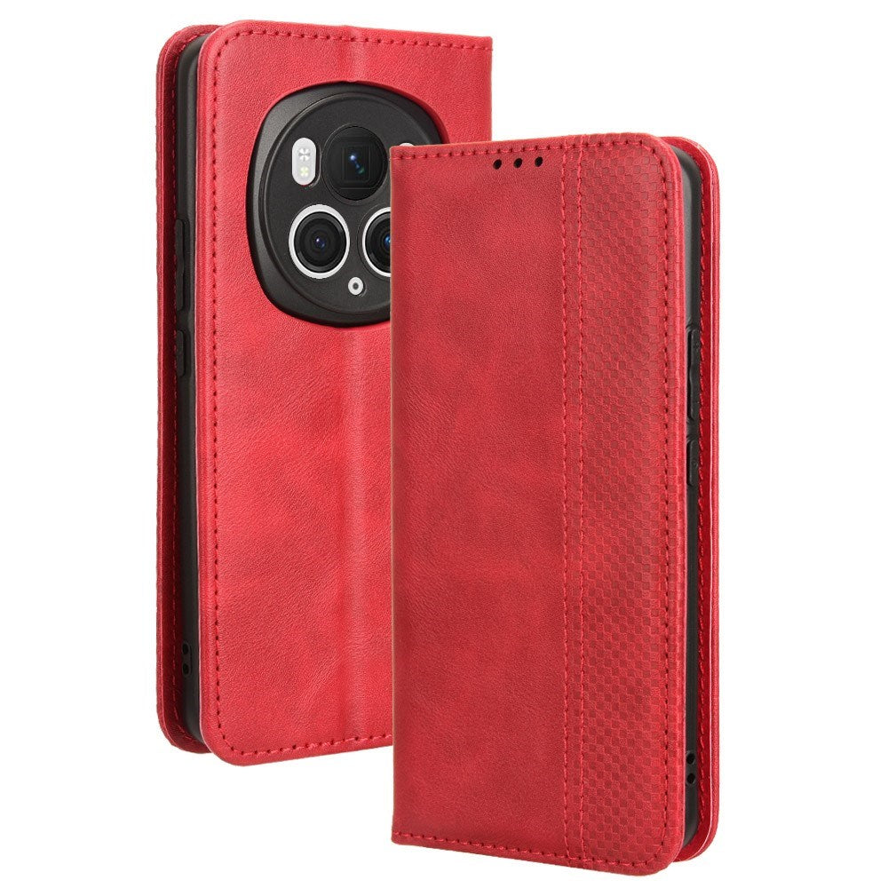 Honor Magic6 Pro (5G) - EIDERWOOD Magnetic Leathette Flip Cover - Rød