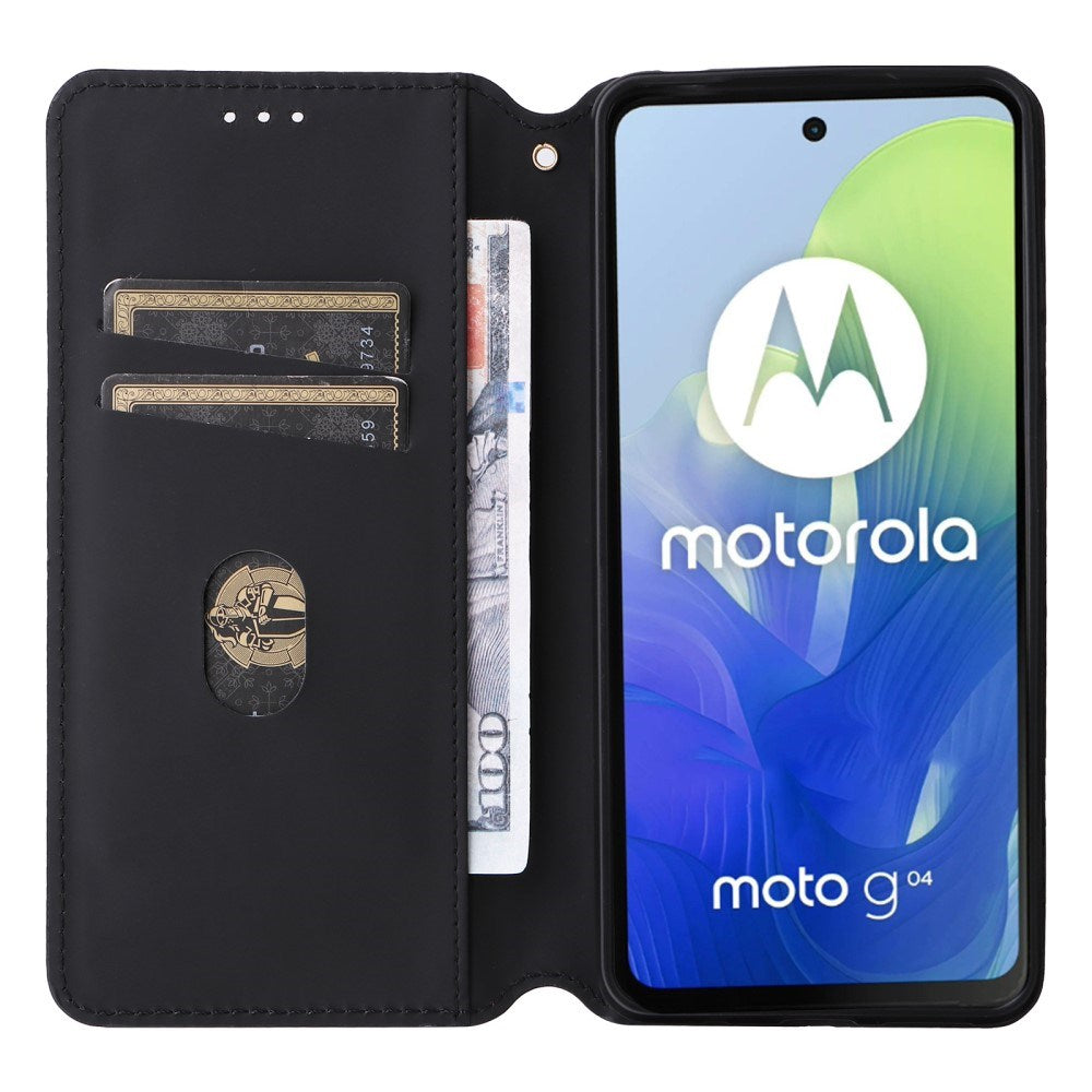 EIDERWOOD Motorola Moto G04 / G24 / G24 Power Leather Flip Cover m. Lommebok - Rhombus - Brun