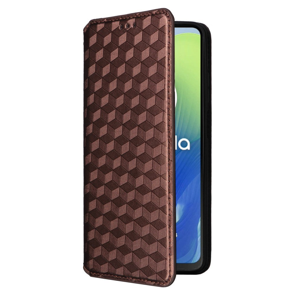 EIDERWOOD Motorola Moto G04 / G24 / G24 Power Leather Flip Cover m. Lommebok - Rhombus - Brun