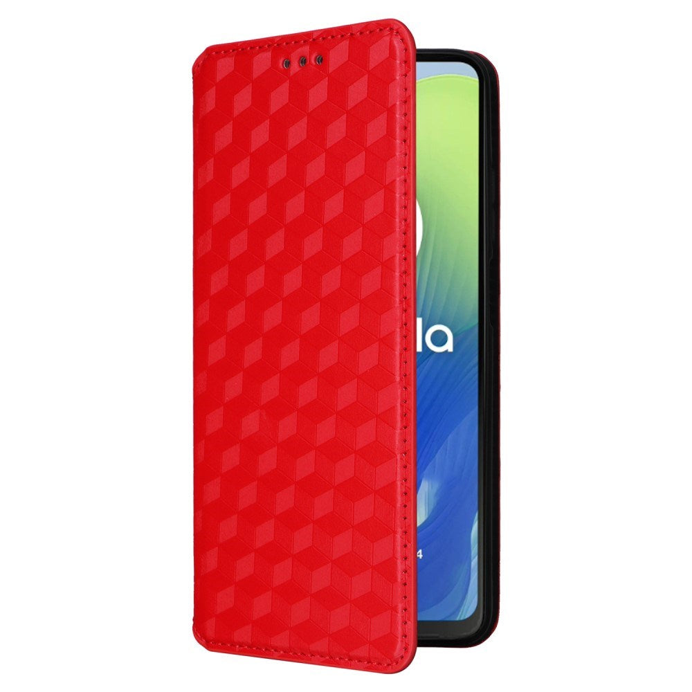 EIDERWOOD Motorola Moto G04 / G24 / G24 Power Leather Flip Cover m. Lommebok - Rhombus - Rød