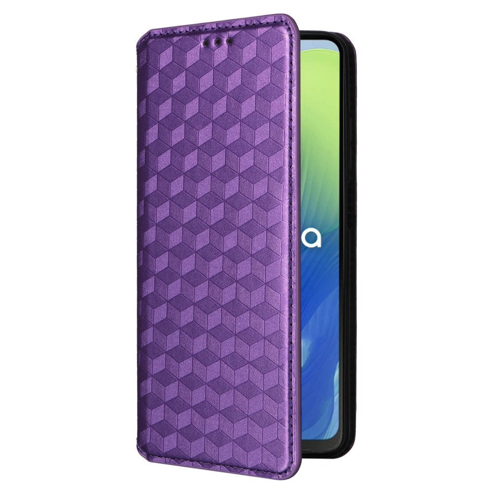 EIDERWOOD Motorola Moto G04 / G24 / G24 Power Leather Flip Cover m. Lommebok - Rhombus - Lilla