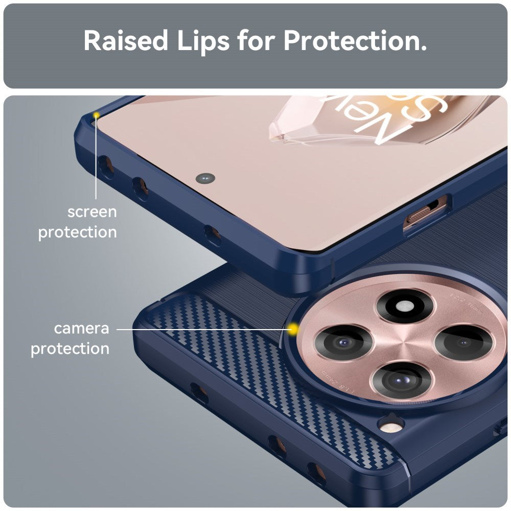 OnePlus 12R Bakdeksel i børstet karbon - blå