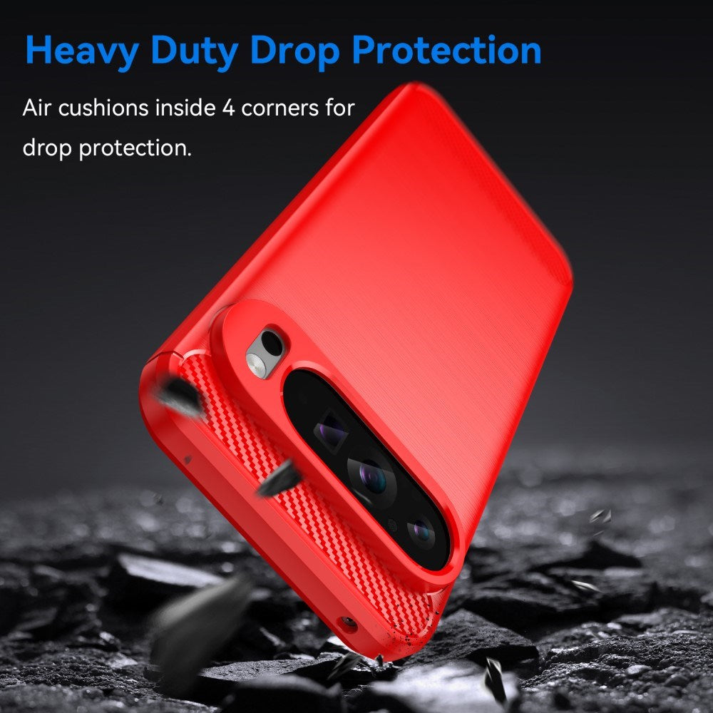 EIDERWOOD Google Pixel 9 Pro XL Børstet Carbon Bakdeksel - Rød