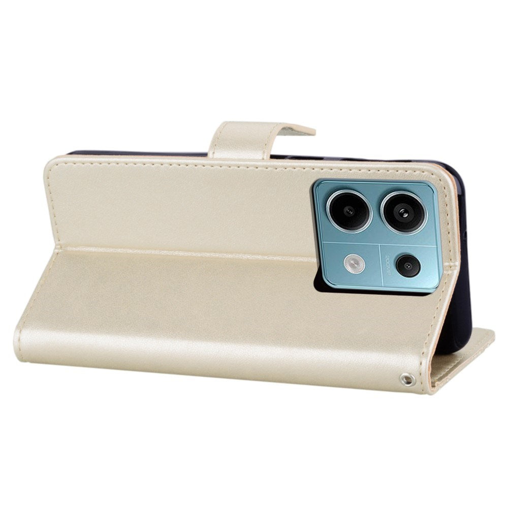 EIDERWOOD Xiaomi Redmi Note 13 Pro 5G / Poco X6 Leather Flip Cover m. Lommebok - Owl & Rhinestone - Gull