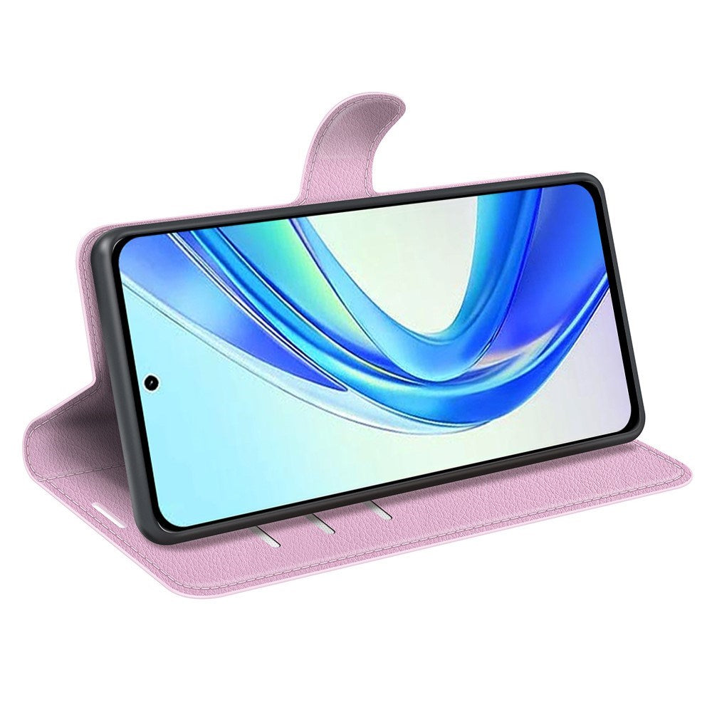 Honor X7b / 90 Smart - EIDERWOOD Faux Leather Flip Cover m. Kortholder og stativfunksjon - Rosa