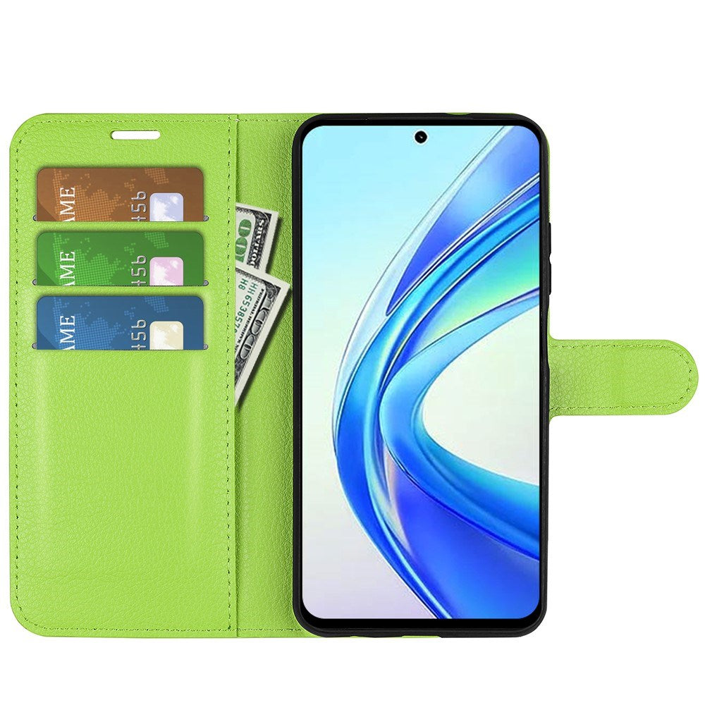 Honor X7b / 90 Smart - EIDERWOOD Faux Leather Flip Cover m. Kortholder og stativfunksjon - Grønn
