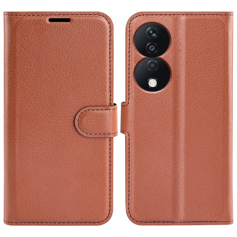 Honor X7b / 90 Smart - EIDERWOOD Faux Leather Flip Cover m. Kortholder og stativfunksjon - brun