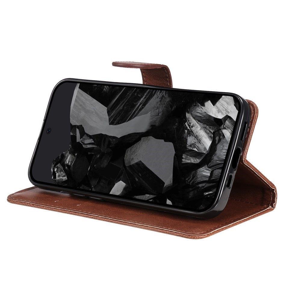 EIDERWOOD Google Pixel 9 Pro XL Flip-deksel i skinn m. Lommebok og stropp - Brun