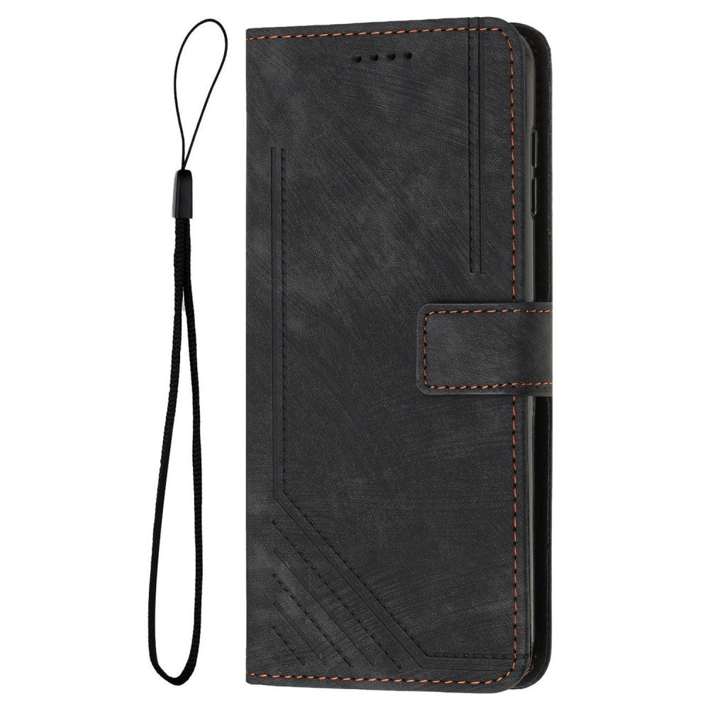 EIDERWOOD Motorola Moto G Play 5G (2024) Leather Flip Cover m. Lommebok og stropp - Svart