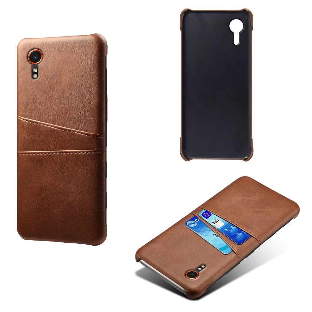Samsung Galaxy Xcover 7 - EIDERWOOD Kunstlæder Cover m. Indbygget Kortholder - Brun